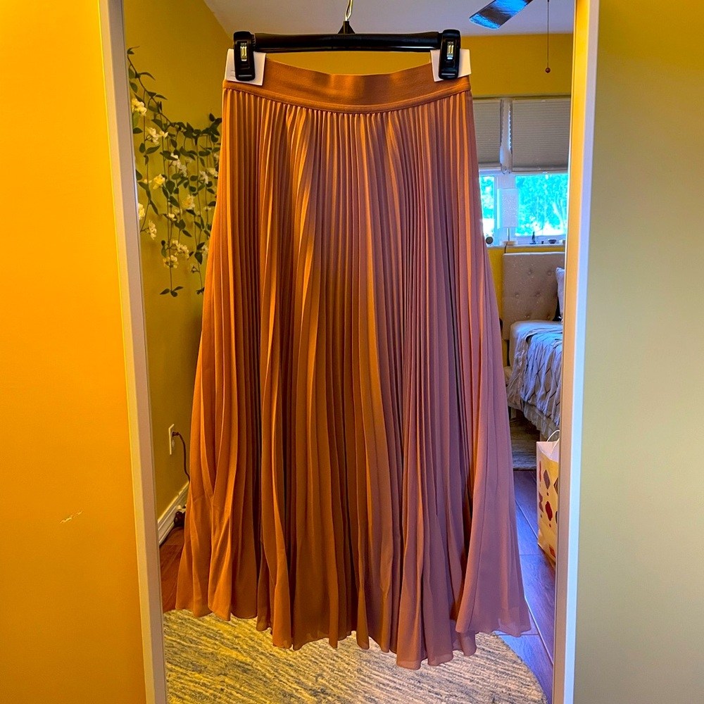 Lands End Women’s Pleated Midi Skirt Size XS